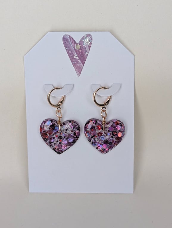 Heart Shaped Resin Earrings