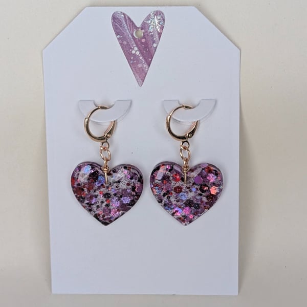 Heart Shaped Resin Earrings