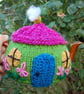 Knitted tea cosy -  Country cottage design to fit a one or two cup teapot - Image 1