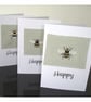 Bee Happy Blank Greetings Card Notelet - Image 4