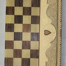 Hand-Carved Persian Backgammon Set – Luxury Wood Inlay & Motif Design