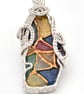 Seaglass handpainted, stained glass pendant - Image 6