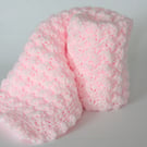 Pink and White Crochet Baby blanket