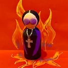 Ozzy Osbourne Handpainted Wooden Peg Doll - pop icons