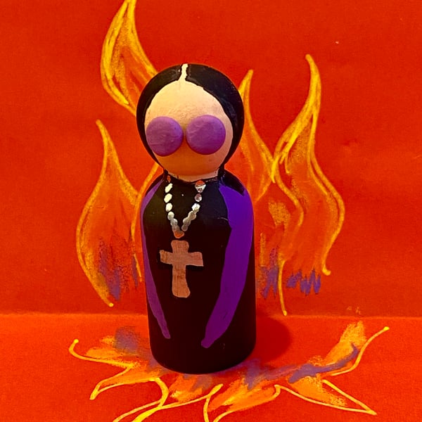 Ozzy Osbourne Handpainted Wooden Peg Doll - pop icons