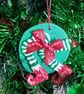 Elf legs Christmas tree decoration, made from air dry clay 