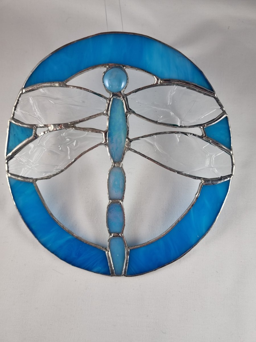 542 Stained Glass Dragon fly - handmade hanging decoration.