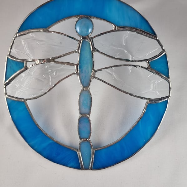 542 Stained Glass Dragon fly - handmade hanging decoration.