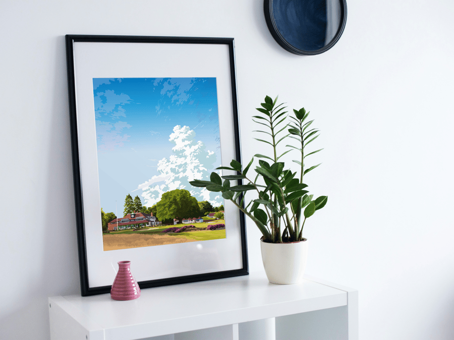 Sunningdale Golf Club Poster, Surrey, Golf Club - Golf Course Art Deco Print 