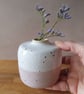 Wheel thrown Handmade Vase - Pale Pink and Speckle Small Bud Vase - Image 5