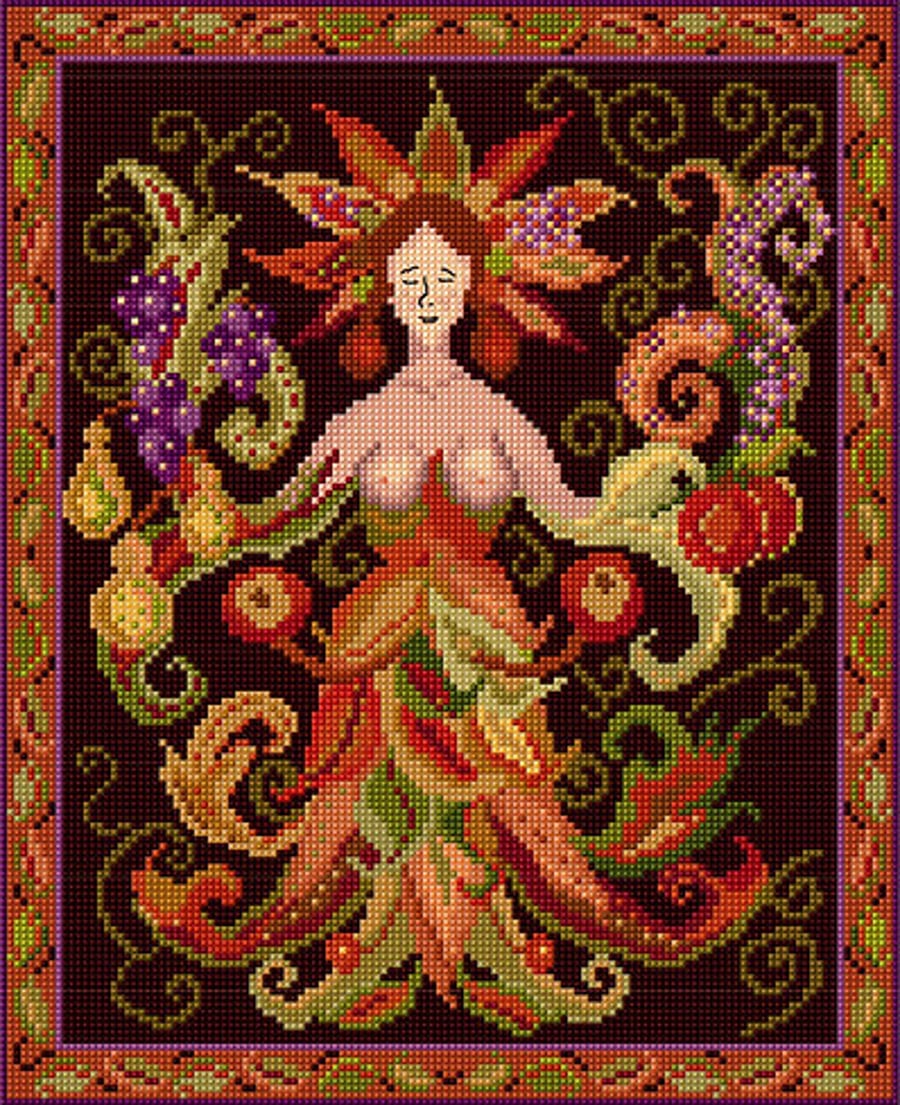 Autumn Goddess Tapestry Kit, Traquair House Chapel Needlework Kit, Counted 