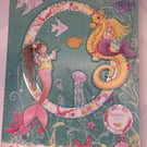 Princess mermaid cute under the sea birthday wishes card