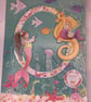 Princess mermaid cute under the sea birthday wishes card