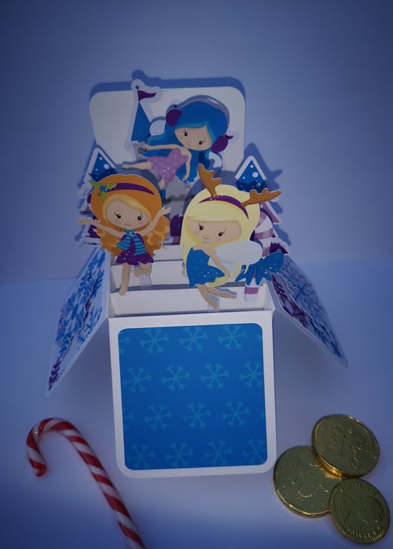 Festive Fairies Christmas Box Card - personalised
