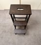 Dark Walnut Wooden Folding Step Stool. Kitchen Step Ladder UK. - Image 3