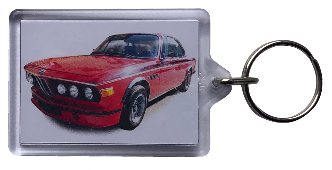 BMW 3.0CSL 1973 - Keyring with 50x35mm Insert - Car Enthusiast