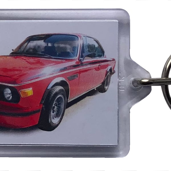 BMW 3.0CSL 1973 - Keyring with 50x35mm Insert - Car Enthusiast