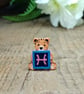 Pisces Bear Pin, Handmade Tiny Star Sign Wooden Teddy Badge