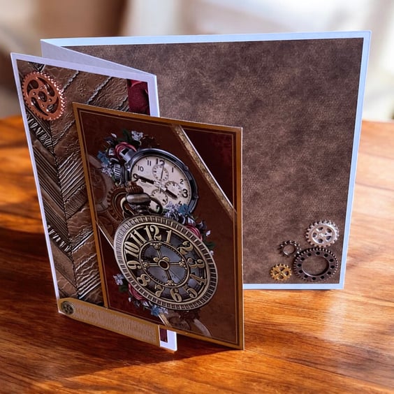 Steampunk Zig Zag Congratulations Card 