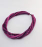 The Wrapped Twist: felted cord necklace in deep pink purple berry shades - Image 2