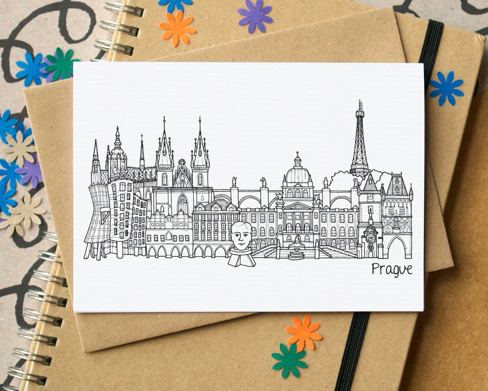 Prague Skyline Greetings Card