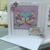 Kissing lovebirds quirky wedding or anniversary card