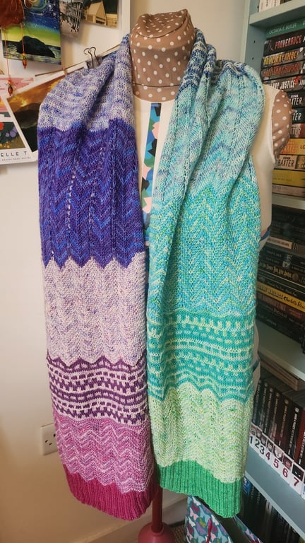 Handknitted 'Skyline' Multicolored Scarf