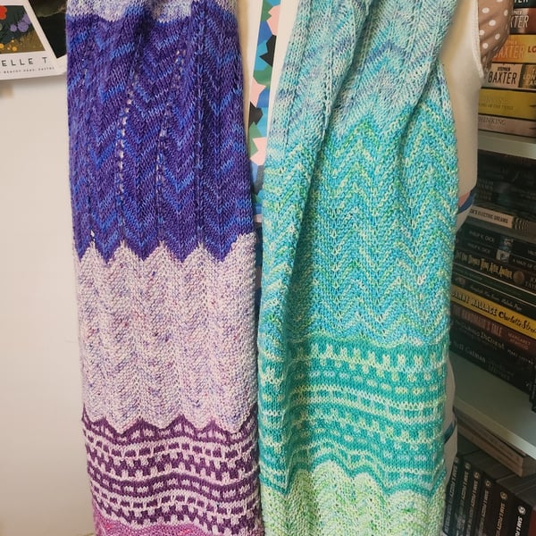 Handknitted 'Skyline' Multicolored Scarf