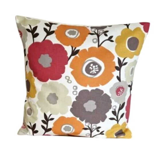 Mimi Auburn Scandi Floral Orange Cushion Cover 