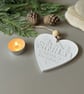White Heart and Star Christmas Hanging Decorations - Winter Scene Duo - Image 8