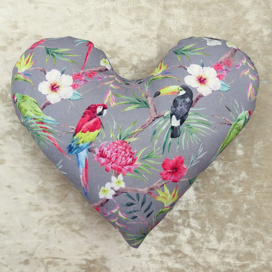 Mastectomy pillow.  Tropical birds.  Breast Cancer pillow.  Heart pillow.