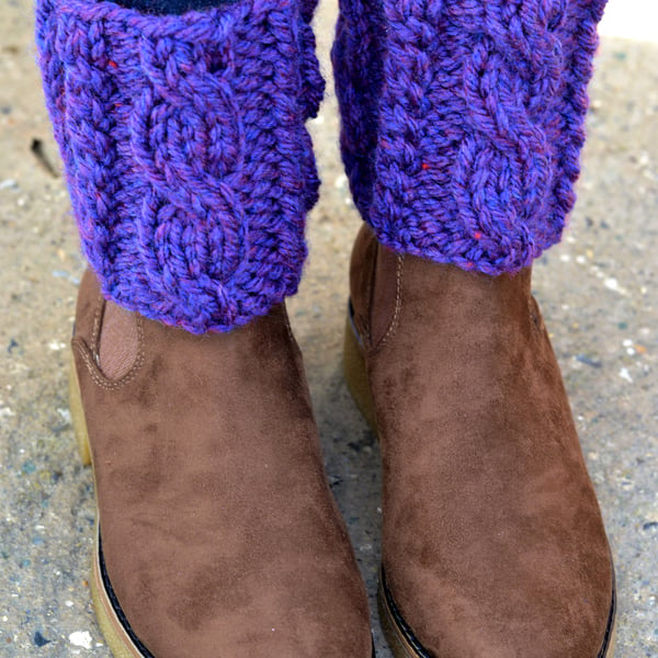 Boot Cuff  Super Chunky Heather Shade Knitted s, Boot Toppers