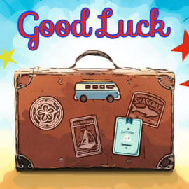 Good Luck Suitcase Greeting Card A5