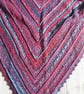 Handmade Crochet Gradient Triangle Shawl: Boho Winter Wrap - Image 2