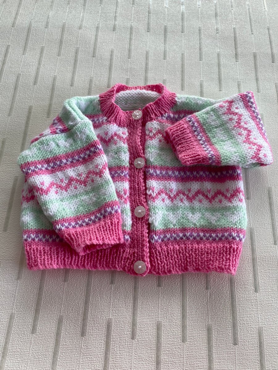 Fair Isle cardigan for a baby