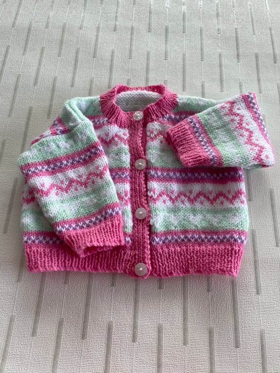 Fair Isle cardigan for a baby