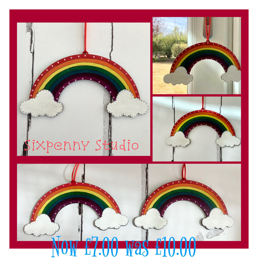 Rainbow hanging decorations .