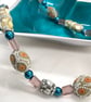 Indonesian Bead Style Necklace Teal Pearls - Image 3