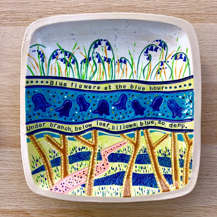 BLUEBELL CERAMIC STONEWARE DISH Folksy