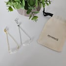 Clear quartz and 18ct gold or platinum plated slider bracelet