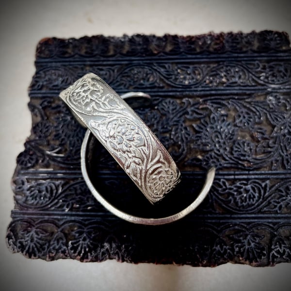 Hand Cast Pewter Cuff