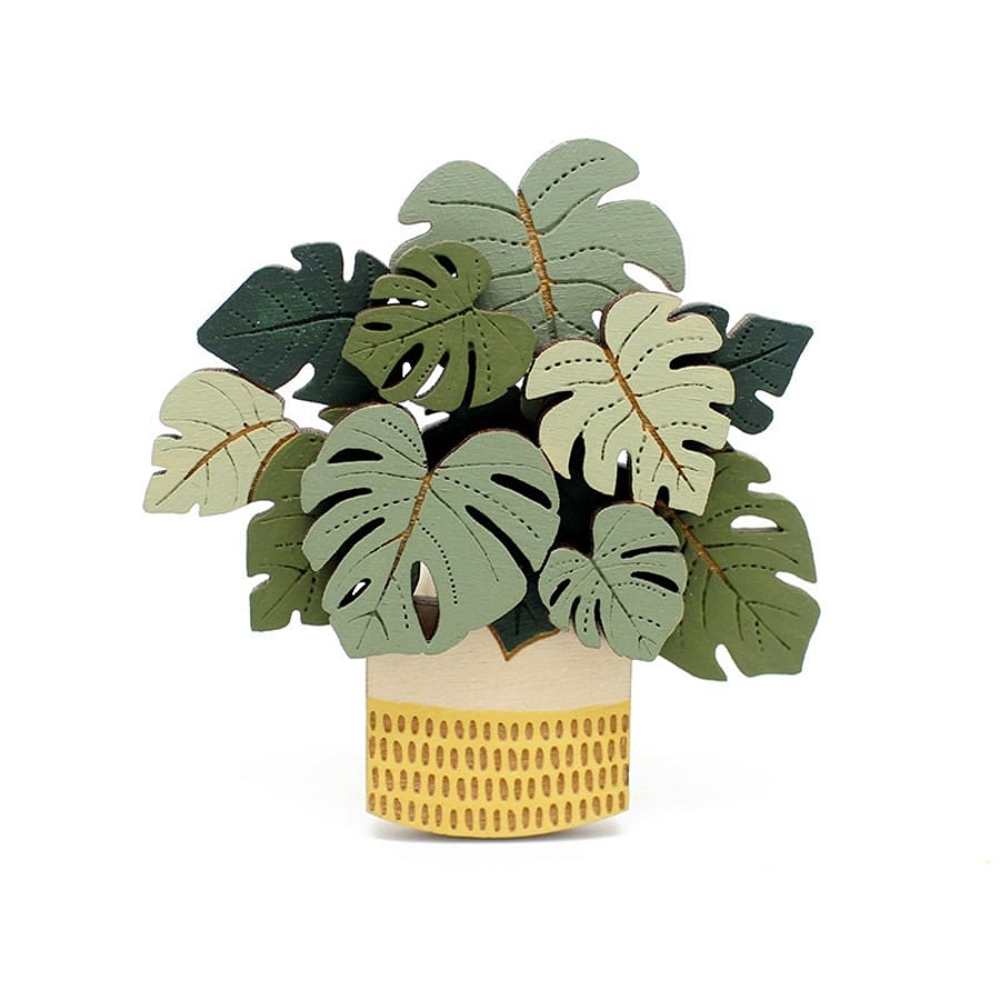 House Plant Brooch - Monstera Deliciosa