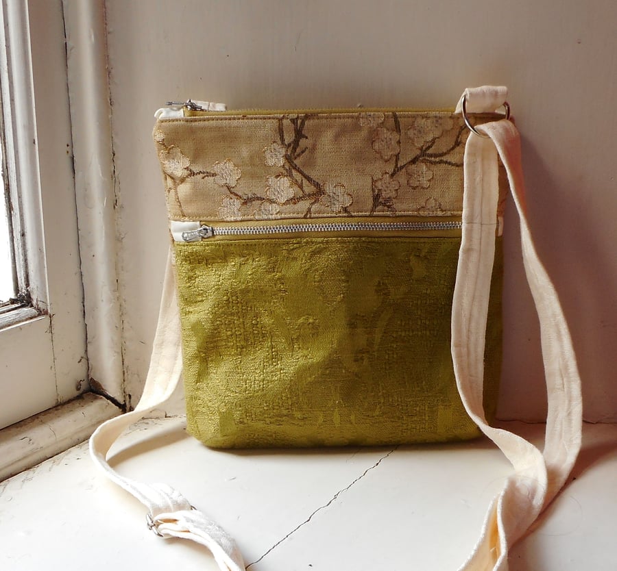Sold - Haze - fabric crossbody bag with zipped pocket