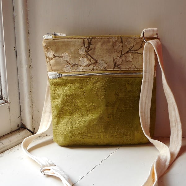 Sold - Haze - fabric crossbody bag with zipped pocket