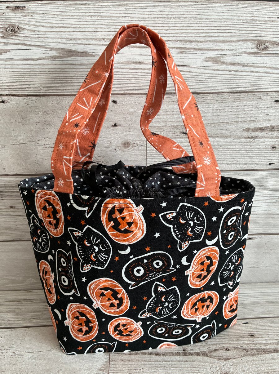 Mini Tote Bag, Trick or Treat Bag, Hobby Bag, Halloween Bag