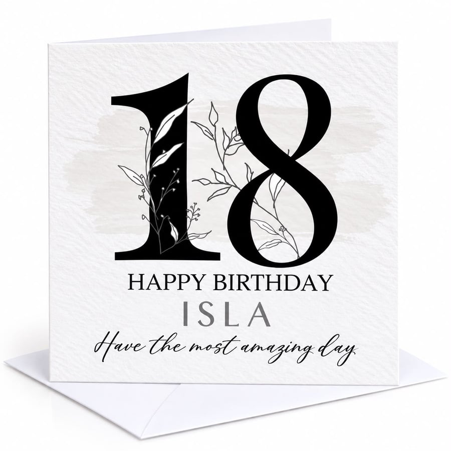 Personalised 18th Birthday Card For Her Daughter Sister Friend Niece