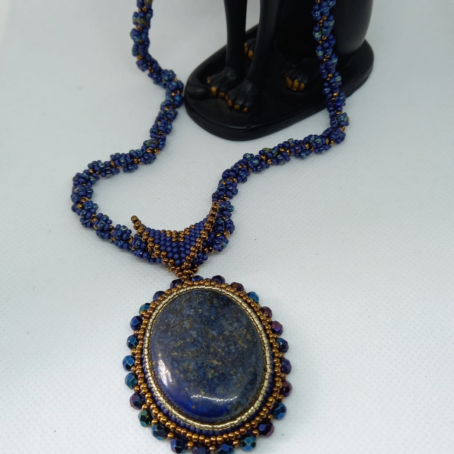 Lapis Lazuli Pendant and Spiral Necklace