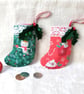 Christmas Mini Tree Stockings, Mice, Cats and Dogs Fabric - Image 2