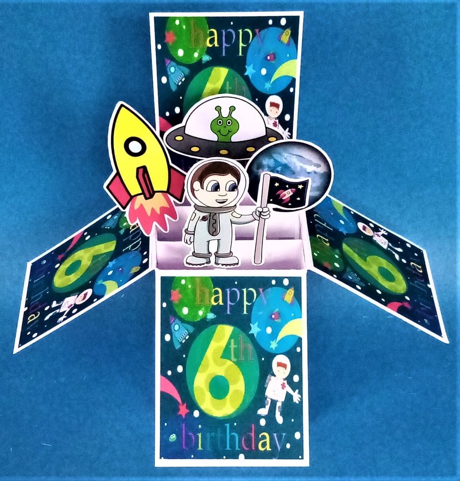 Space 6th Birthday Card