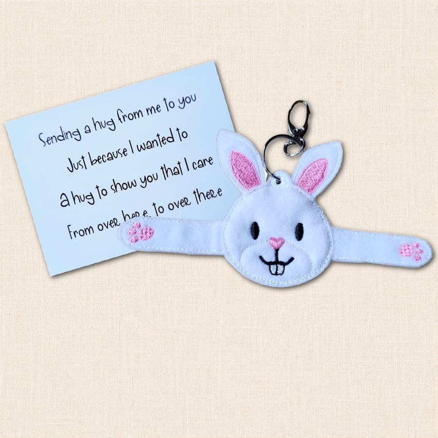 Bunny Pocket Hug - Embroidered Felt Comfort Pocket Pal